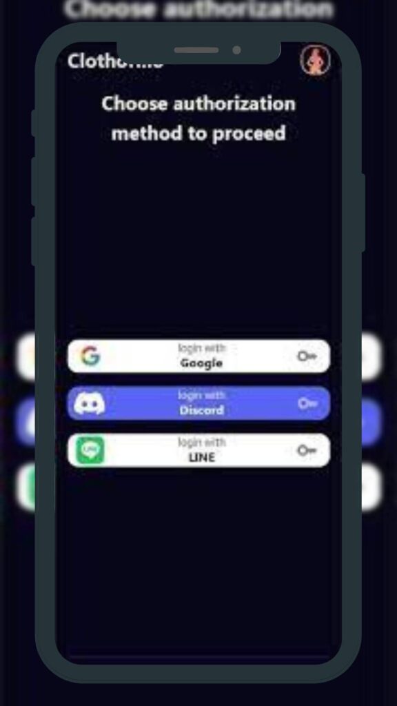 Login Page of Clothoff.io APK